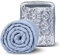 Winthome Gewichtsdecke mit Bettbezug 150x205cm 10.4kg, Weighted Blanket Lauschig, Anti Stress Therapiedecke, Schwere Decke zum Tiefen Schlafen und Bessere Erholung, Heavy Blanket (Weißes Muster)
