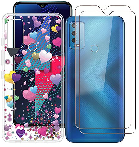 ZXLZKQ pour Wiko Power U30 (6.82 Pouces) Coque + 2 pièce Protecteur d'écran en verre trempé, Housse de Protection Clear en silicone souple Coque Anti-rayures en TPU pour Wiko Power U30 - YQ29