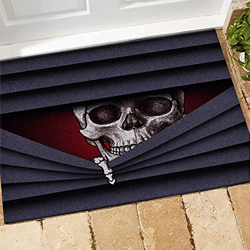 TIANTURNM Fussmatte Aussen Haustür Totenkopf Say Hello to Devil Bedruckte Fußmatte Home Decor Schlafzimmer deko Wohnzimmer 16x24