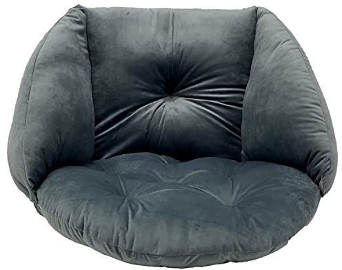 SuperKissen24. Kissen für Hängesessel, Hängestuhl - Runde Sitzkissen mit Silikonfaser - Kissen für Hängeschaukel aus Samtstoff - Hängesitz - Indoor & Outdoor - Dekokissen für Allergiker - Anthrazit