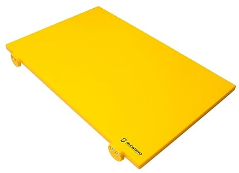 SENO & SENO Tagliere rettangolare da cucina in polietilene con fermi | Superficie antiaderente e resistente agli urti | Disponibile in diverse dimensioni e colori (giallo, 60x40x2)