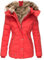 Dream Room Damen Winterjacke Steppjacke Stehkragen Daunenjacke Reißverschluss Sportjacke reitsport motorrad jacke winter winterjacke damen elegant,2-Red,L
