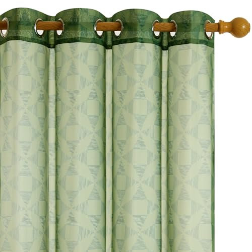 Deconovo - Design della Collezione BO HOME - Nest, Tende a Pannelli per Interni per Salotto Moderne 2 Pezzi, 140X290 CM, Verde