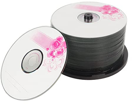 AMONIDA CD Vierges, Disque Enregistrable 52X Largement utilisé Pratique pour la Musique (50PCS)