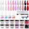 Nagelpulver Starter Set, 12 Farben White Clear Nude Dipping Powder Kit mit Base Top Coat, Activator and Nägel Brush Dip Maniküre Sets, Dipping Powder Nails Set Starter Kit für Home & Salon