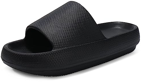 Donpapa Zapatillas Mujer Chanclas Hombre Sandalias Baño Piscina Playa Zapatos Verano Nube Pala plataforma Pantuflas Comodas YZ Negro 42-43