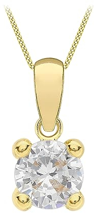 Amazon Essentials Halskette mit Anhänger aus 9-karätigem Gold mit Geburtsstein für April (ehemals Amazon Collection)