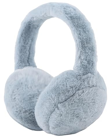 XIAOHAWANG Hiver Cache Oreille Pour Fille Garçon Chaud Peluché Cache-Oreille Pliable Enfant(Bleuet)