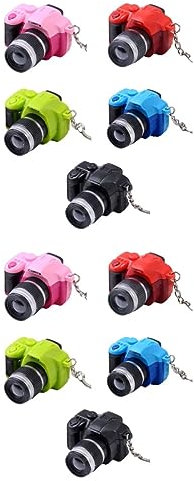 Milisten Portachiavi Led Fotocamera Mini, 10 Pezzi, Accessori Creativi, Portachiavi Decorativi, Ornamenti Appesi, Con Batteria a Bottone, Colori Assortiti