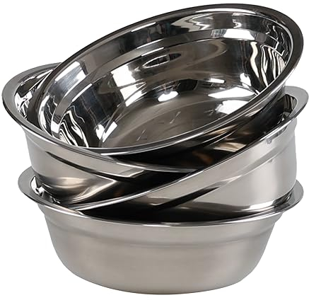 Uumitty 4-Pack Stainless Steel Deep Salad Mixing Prep Bowls, Metal Soup Bowls