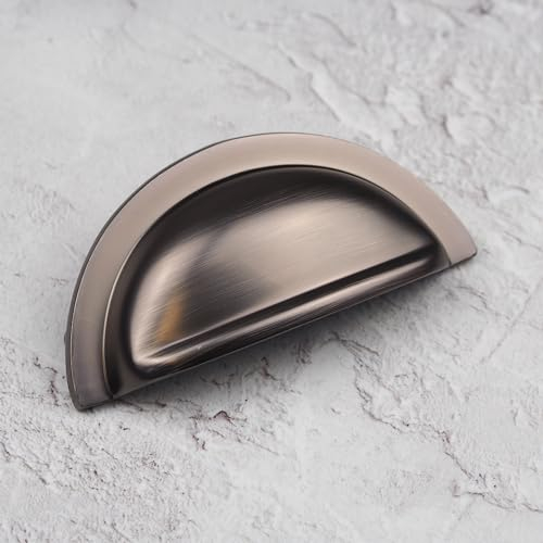 76mm Gunmetal Cabinet Cup Handle Dark Grey Cupboard Door Drawer Pull Wardrobe Furniture Replacement