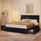 costoffs Black 5FT King Bed Frame Upholstered Platform Bed with Adjustable Headboard-Base Only No Mattress Included/Wood Slat Support/No Box Spring Needed/5FT King (150cm X 200cm)-2 Storage Drawers