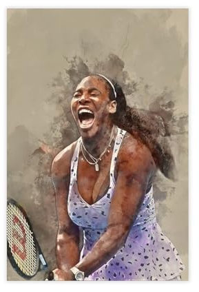 yiili Serena Williams Poster, Tennis-Poster, Leinwandposter, Wandkunst, Dekordruck, Bild Gemälde für Wohnzimmer, Schlafzimmer, Dekoration, ungerahmt, 20 x 30 cm, 7 Stück