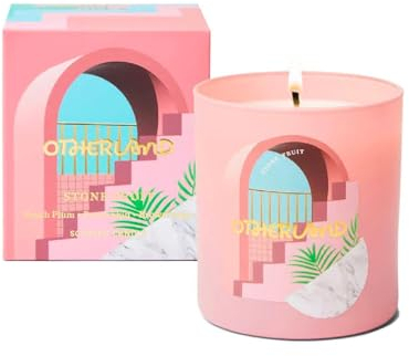 Otherland Stone Fruit Plum Duftkerze, fruchtiger Duft, Luxus-Aromatherapie-Kerze mit einem Docht, Kokosnuss- und Sojawachskerze, vegane Kerze, langlebig, Rosa, 227 g
