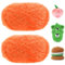 Uiopa Glitter Yarn for Crochet 2 Skeins (2 x 100g, 2 x 200m) Scrubby Yarn Fluffy Polyester Cord for Crocheting Knitting Dishcloths Washcloths Home Decor DIY Crafts (Orange)