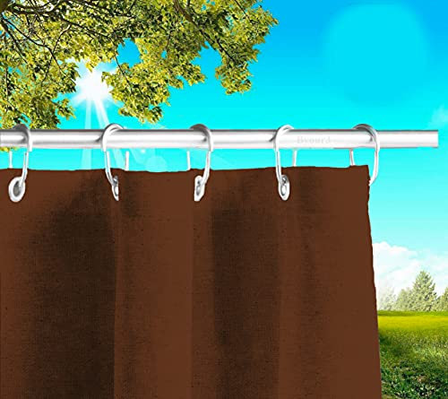 Byour3 - Tende Da Sole SU MISURA Con Anelli In Metallo Impermeabile Antimuffa a Caduta Laterali Tenda Esterno Gazebo Parasole Oscuranti Cotone Resinato Terrazzo Balcone Veranda (Marrone, L.190x285h)