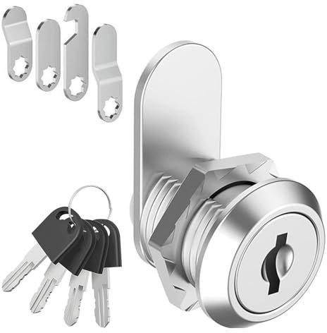 16mm Serrure Boite aux Lettre, Serrure de Sécurité de Boîte aux Lettres avec 4 Plaques de Verrouillage Différenteset et 4 Clés, Serrures de Porte D'armoire Pour Meubles, D'armoire