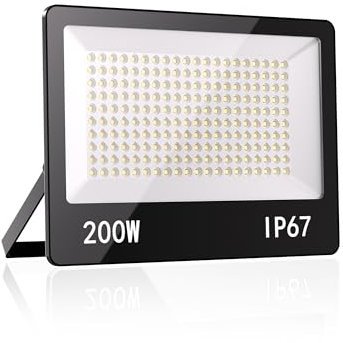 HAPYLUMI LED Strahler Außen 200W, 20000LM Scheinwerfer Superhell Außenstrahler 6500K Kaltweiß, IP67 Wasserdicht LED Fluter, AC 85-285V Aussenstrahler für Garten Terrasse Garage