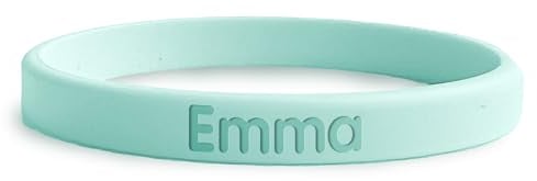 gutmarkiert – Personalisierbares SOS-Armband für Kinder aus Silikon, graviert mit Name & Telefonnummer – wasserdichtes Notfallarmband für Kinder, besonders langlebig – Mint