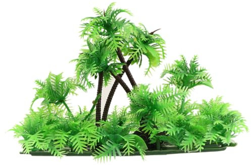 GREENADSCAPE Plante Artificielle Aquarium Palmier Simulé Décor Aquarium Eau Douce Accessoires 15Cm