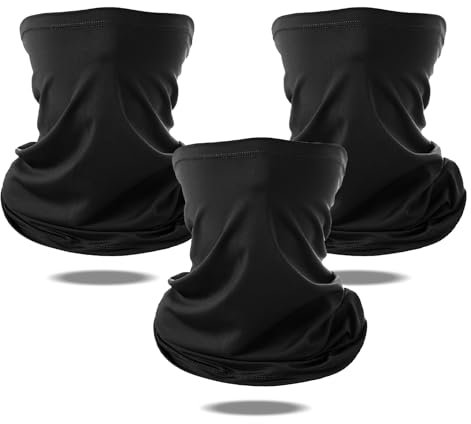 3 Stück Multifunktionstuch Schlauchschal Loopschal Winddicht Bandanas Elastisch Sonnenschutz Loop Schal Halstuch Herren Damen Neckwarmer Schnelltrocknend für Outdoor Radsport Ski Motorrad Laufen