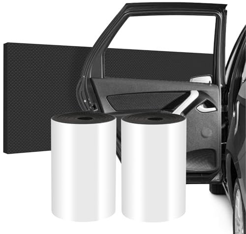 ROELLY 2X Protector Garaje Pared, Protector Pared Garaje, 2mx20cmx6,5mm Protector Columna Garaje Engrosada, Autoadhesiva, para Paredes de Garaje contra Arañazos de Coche, Negro