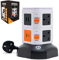 Smart Design Solutions 3-in-1 Wireless Charger, Tower Extension Cord with Retractable 3-Meter Power Cable