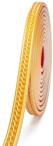 Gold Flexible Moulding Trim Wall Trim,3M Self Adhesive Peel and Stick Ceiling Molding,Cabinet Border, Mirror Picture Frame Trim,PVC Wall Background Decor 3D Crown Moulding Strip,2CM