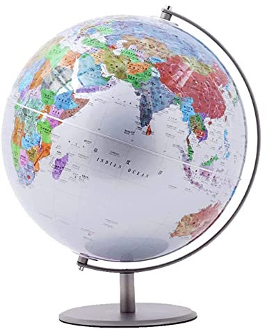 PZEOB Deko-Globus Globe 304 Edelstahl Halterung Globen 12,5 Zoll HD Weltkugel für Studentenwohnzimmer Studie Geographische Globen interessant