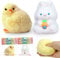 2 Stück Taba Squishy Hase, FuFu Squishy Osterküken, Squeeze Toy Kaninchen,Quetsch Spielset süße Anti Stress Spielzeug für Kinder (Chick & Rabbit)