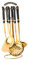 MagiDeal Juego de Utensilios de Cocina de 7 Uds con Soporte Giratorio para encimera, Herramienta de Cuchara Grande, Espumadera Antiadherente, Utensilios de, Negro