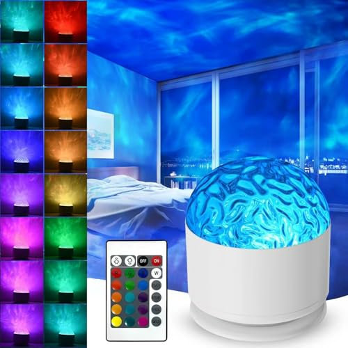 ZeiLaBang LED Sternenhimmel Projektor mit Nordlicht und Fernbedienung, Ocean Lamp Aurora Light, Luxocean Lampe Galaxy für Kinder