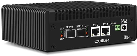CWWK S8 N150 Mini PC (Upgraded N100) Firewall Appliance, 2 x 10GbE SFP+ Mini Computer with 2 x i226-V 2.5GbE LAN, OPNsense Micro PC DDR5 8GB RAM 128GB SSD, USB-C, TF, 2-Display