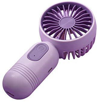 Petit ventilateur de bureau portable d'été à piles USB avec 3 vitesses pour voyage/camping/extérieur/maison/piédestal (violet, taille unique)