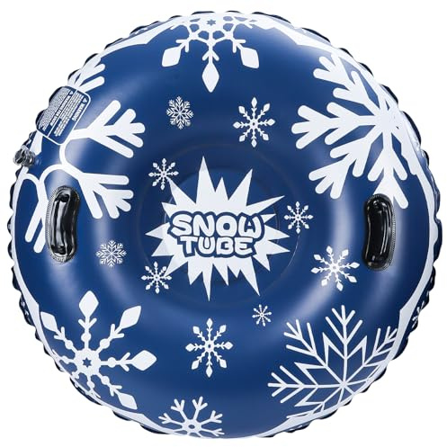 Aufblasbare Schlitten, Diealles Shine 47 Zoll Snow Tube Schlitten Aufblasbar für Erwachsene und Kinder, Schlitten Erwachsene Wintersport Spielzeug