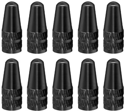 10 Pcs Black Presta Valve Cap, Aluminum Anodized Bike Valve Caps Used On Presta/French Valves Bike Tire Caps for MTB Road Racing Bicycle