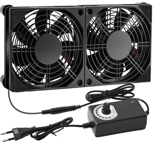 Silkwish Ventilador de 240 mm, 12 V, ventilador de ordenador con control de velocidad, AC 220 V-240 V, ventilador de PC, ventilador de refrigeración sin escobillas, para PC, ordenador, portátil, TV