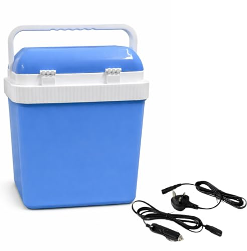 Trendi 24L Electric Cooler & Warmer – 12V DC Car Plug & 240V AC Portable Thermoelectric Cool Box for Food & Drinks, Hot & Cold Storage for Travel, Camping, Picnic & Road Trips