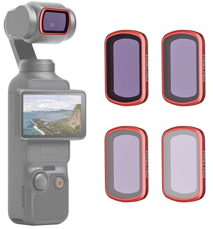 PGYTECH ND Filter Set für Osmo Pocket 3/4, 4er-Pack Magnetisch ND8/16/32/64 | Belichtungsreduzierung, Akkurate Farben, Wasserdicht & Kratzfest, Professionelles HD-Glas, Magnetischer Schnellverschluss