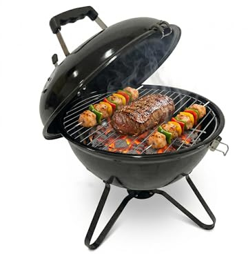 Amig - Barbecue a carbone - 37 x 37 x 45 cm - Nero - Fabbricato in Acciaio - Giardino e Patio. Mod. KRYPTA