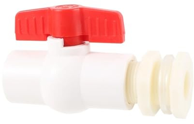 Absperrventil 1/2 3/4 ABS-Kunststoff-Wassertank-Anschluss mit PVC-Kugelhahn Aquarium Aquarium Outlet Eimer Anschluss Abflussrohr Fitting(3/4)
