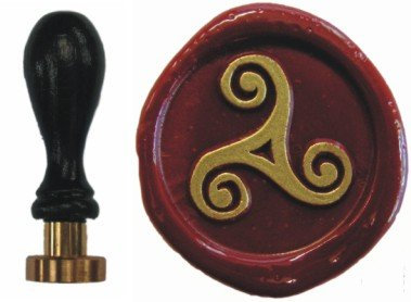 Udig.de Siegel Stempel Triskele 24 mm Messing, Buchenholz schwarz