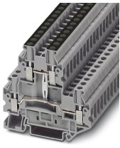PHOENIX CONTACT UTTB 4-PV Zweistufiger Klemmenblock mit Potentialausgleich, 4 Anzahl der Anschlüsse, AWG 26 - 10, 4mm² Nennquerschnitt, Grau, 50 Stück