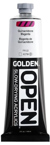 GOLDEN OPEN Slow-Drying Acrylics, Quinacridone Magenta, 5 fl. oz. Tube