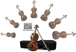 Sinfonie24 Geige Violin Set Größe 1/8, Hamburger Geigenbau Manufaktur, kindgerecht eingestellt, (Basic II) Koffer, Bogen, Kolophonium, palisanderfarbend, passend mit Tonica Saiten, akustisch