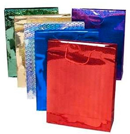 Gift Bag Large Holographic - Pack of 4 - Assorted Colours
