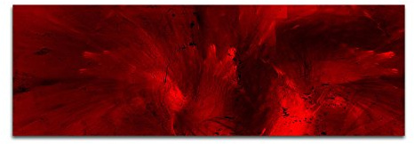 Paul Sinus Art Brennende Leidenschaft - Abstrakt326_150x50cm Bild auf Leinwand Abstraktes Motiv knallig rot schwarz Panoramabild Kunstdruck auf Keilrahmen