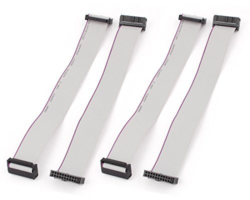 sourcing map 4pcs IDC 20-Pin Hard Drive Extension Flat Ribbon Cable Connector 20cm