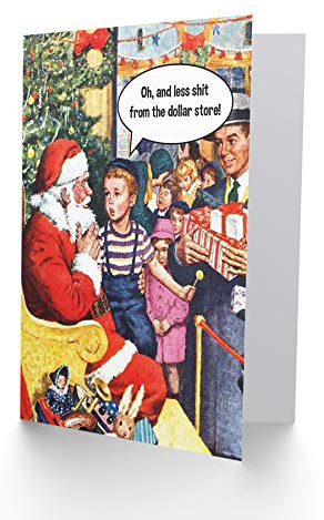 Wee Blue Coo Vintage Santa's Grotto - Funny Adult Rude Christmas Card