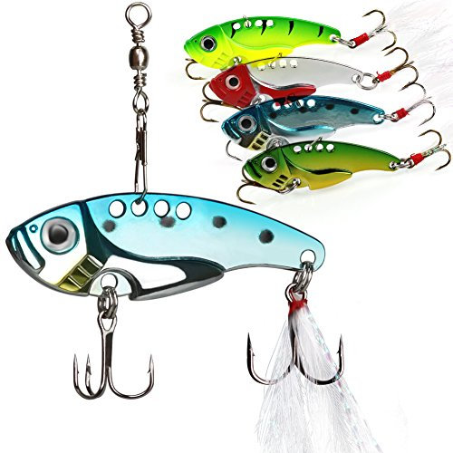 Sougayilang Spinner Löffel Blade Swimbait Süßwasser Salzwasser Angelköder und Köder - 4 Stück